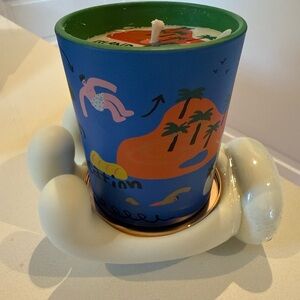 Wekuku Candle Gift Set “Island Vacation”(200g Candle + Palm) New In Box